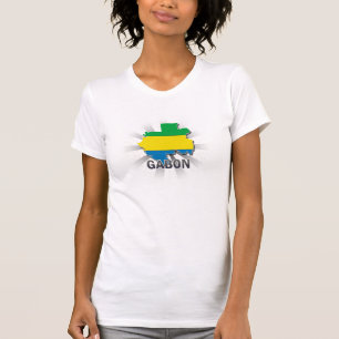 T-shirt Mapa 2,0 da bandeira de Gabon