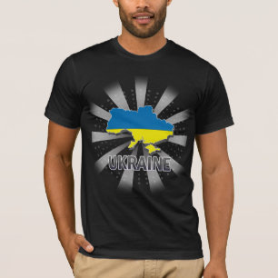 T-shirt Mapa 2,0 da bandeira de Ucrânia