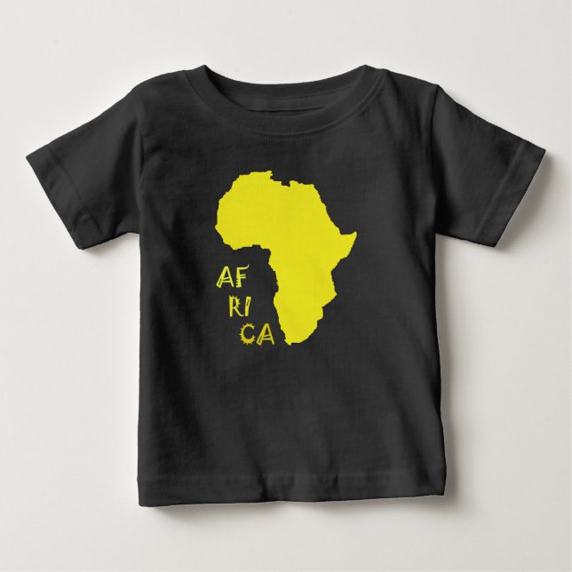 T-shirt Mapa Africano Amarelo Funky (Frente)