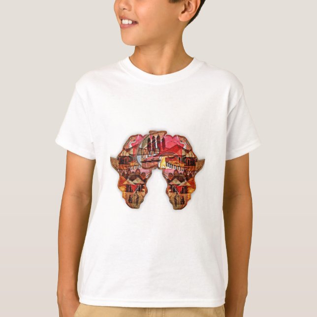 T-shirt Mapa Africano: Celebrar a Estação com a Cultura (Frente)
