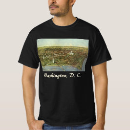 T-shirt Mapa antigo com uma Visão Panorâmica de Washington