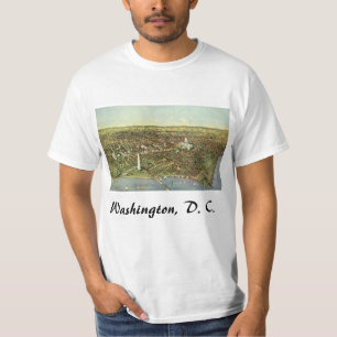T-shirt Mapa Antigo com Vista Panorâmica de Washington DC