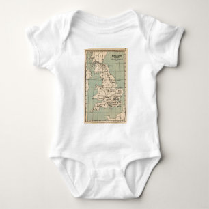 T-shirt Mapa antigo da Inglaterra
