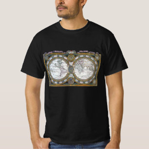 T-shirt Mapa Antigo do Mundo Antigo por Claude Auguste Ber