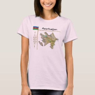 T-Shirt Mapa + Bandeira + Título do Azerbaijão