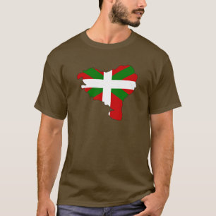 T-shirt Mapa Basque da bandeira