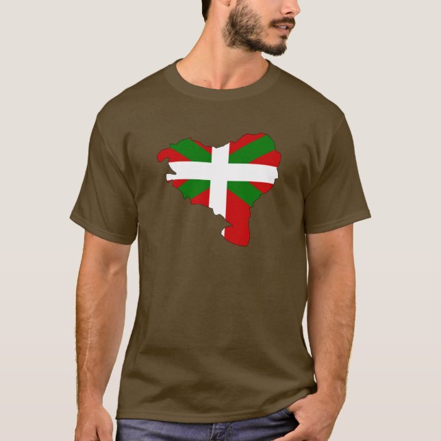 T-shirt Mapa Basque da bandeira (Frente)