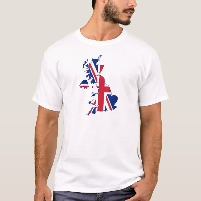 T-shirt Mapa BRITÂNICO da bandeira (Frente)
