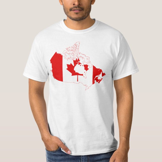 T-shirt Mapa CA da bandeira de Canadá (Frente)
