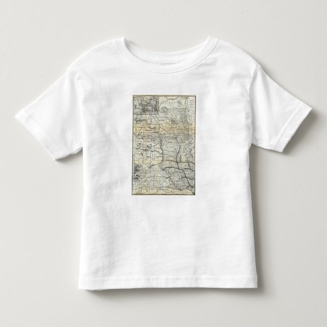 T-shirt Mapa correto de Dakota (Frente)