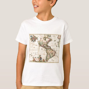T-shirt Mapa da América de 1670