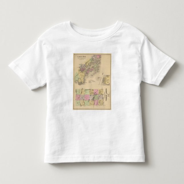 T-shirt Mapa da baía de Casco (Frente)