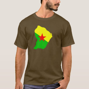 T-shirt Mapa da bandeira da Guiana Francesa