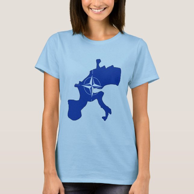 T-shirt Mapa da bandeira da OTAN (Frente)