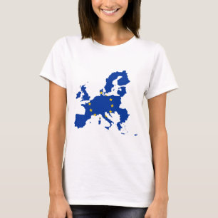 T-shirt Mapa da bandeira da União Europeia