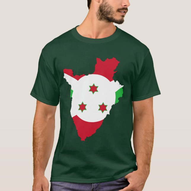 T-shirt Mapa da bandeira de Burundi (Frente)