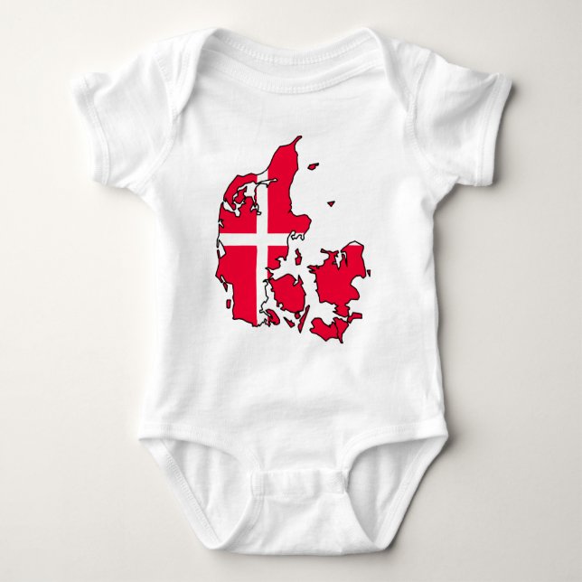 T-shirt mapa da bandeira de Dinamarca (Frente)