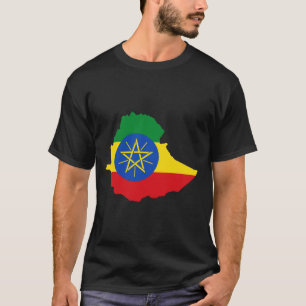 T-shirt Mapa da bandeira de Etiópia