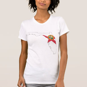 T-shirt Mapa da bandeira de Florida