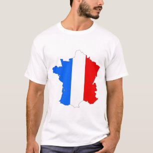 T-shirt Mapa da bandeira de France