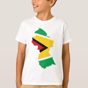T-shirt Mapa da bandeira de Guyana