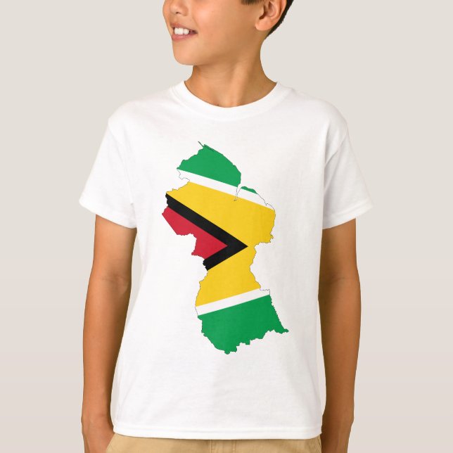 T-shirt Mapa da bandeira de Guyana (Frente)