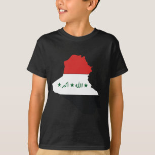 T-shirt Mapa da bandeira de Iraque