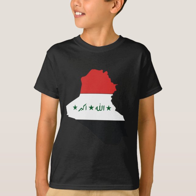T-shirt Mapa da bandeira de Iraque (Frente)