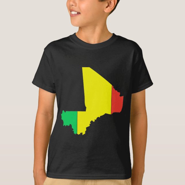 T-shirt Mapa da bandeira de Mali (Frente)