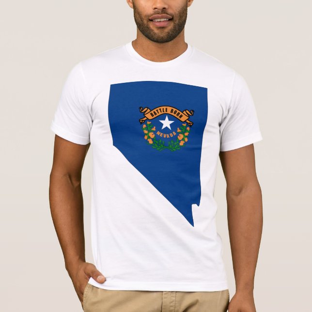 T-shirt Mapa da bandeira de Nevada (Frente)
