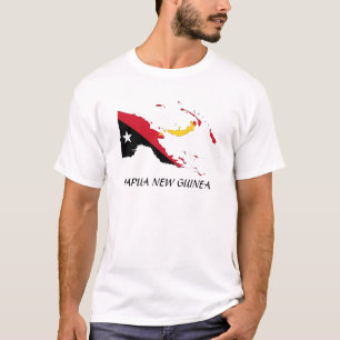 T-shirt Mapa da bandeira de Papuá-Nova Guiné