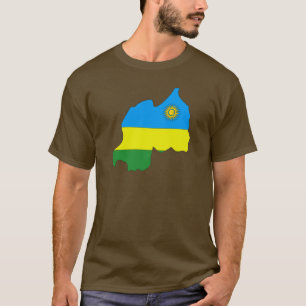 T-shirt Mapa da bandeira de Rwanda