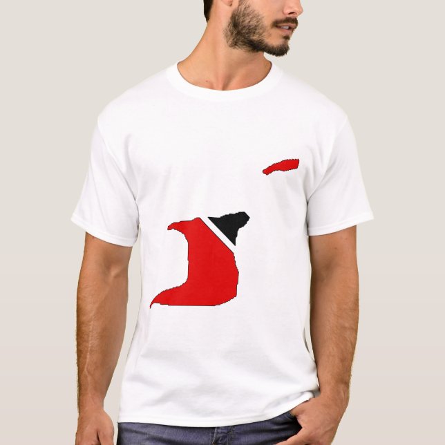 T-shirt Mapa da bandeira de Trinidad Tobago (Frente)