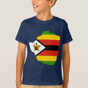 T-shirt Mapa da bandeira de Zimbabwe