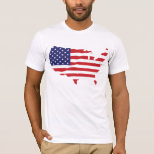 T-shirt Mapa da bandeira dos EUA