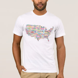 T-shirt Mapa da cidade dos Estados Unidos