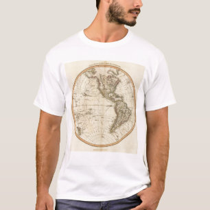 T-shirt Mapa da circular do hemisfério ocidental