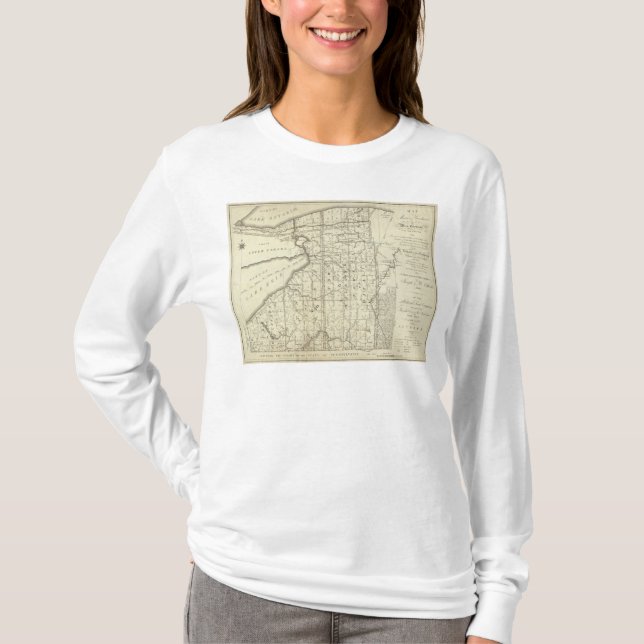 T-shirt Mapa da compra ou do Geneseo ocidental de Morris (Frente)