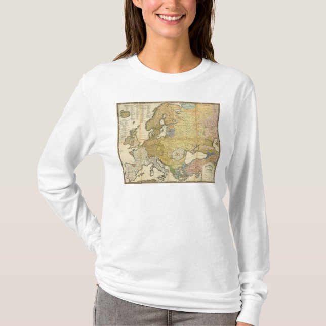 T-shirt Mapa da etnografia de Europa (Frente)