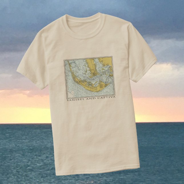 T-shirt Mapa da Ilha Sanibel Captiva, Flórida (Criador carregado)