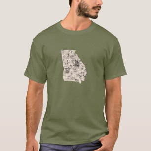 T-shirt Mapa da imagem do vintage de Geórgia