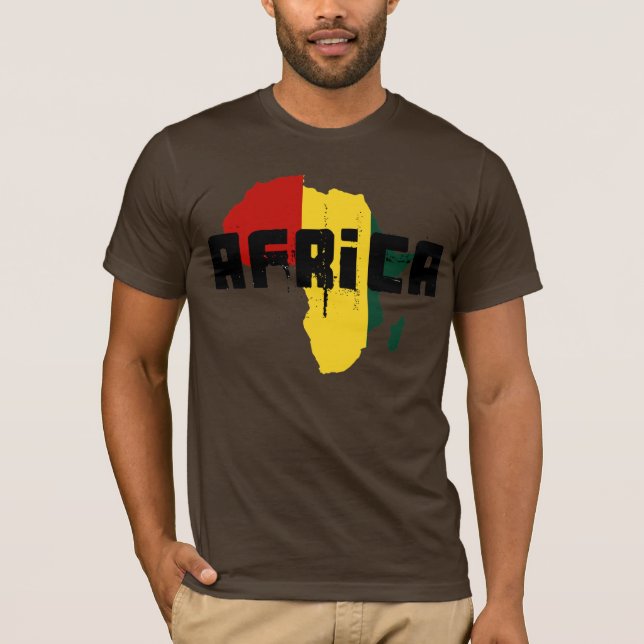 T-shirt Mapa da reggae da arte de Ragga do africano de (Frente)