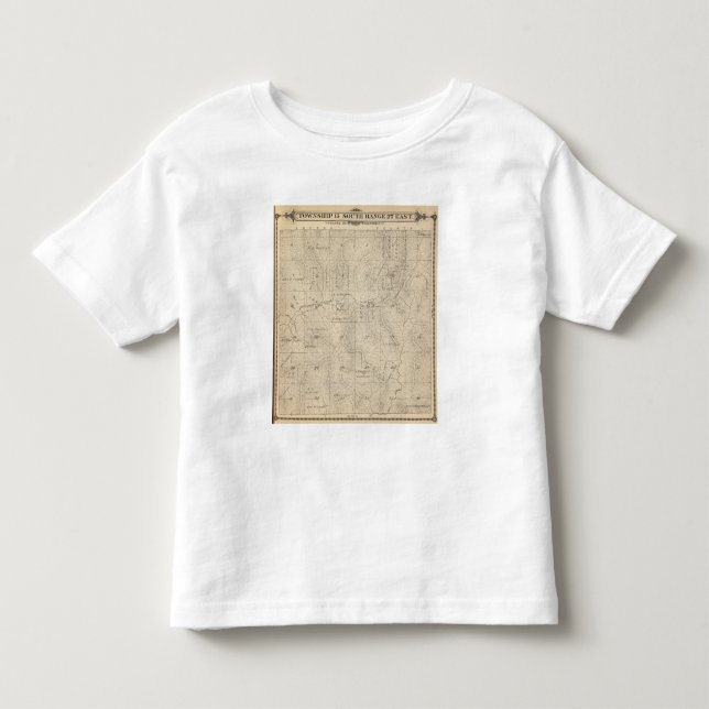 T-shirt Mapa da seção de T15S R27E Tulare County (Frente)
