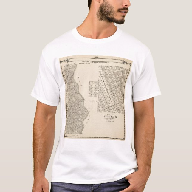 T-shirt Mapa da seção de T2124S R3637E Tulare County (Frente)