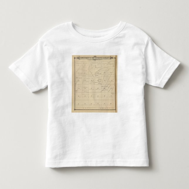 T-shirt Mapa da seção de T24S R22E Tulare County (Frente)