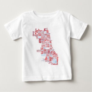 T-shirt Mapa da vizinhança de Chicago