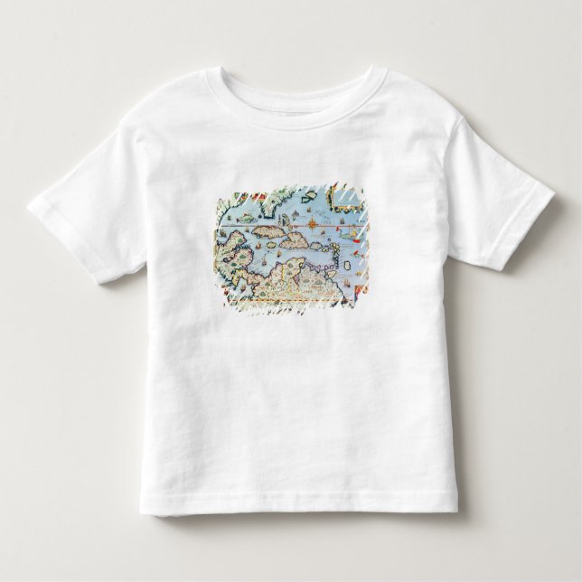 T-shirt Mapa das ilhas das Caraíbas (Frente)