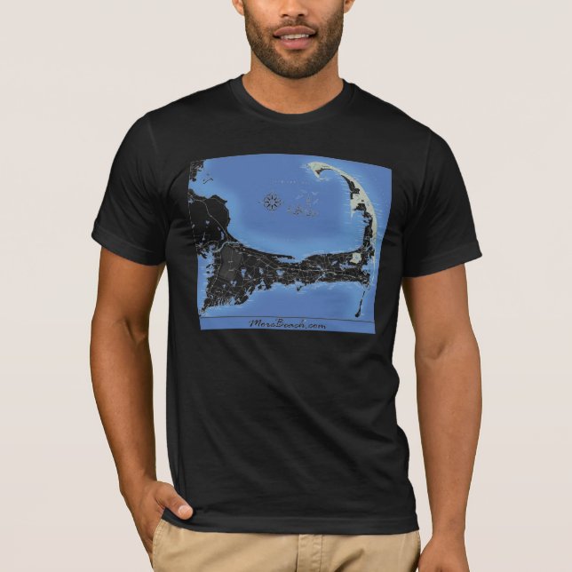 T-shirt Mapa das praias de Cape Cod (Frente)