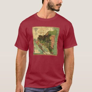 T-shirt Mapa de 1898 oficiais de Nicarágua