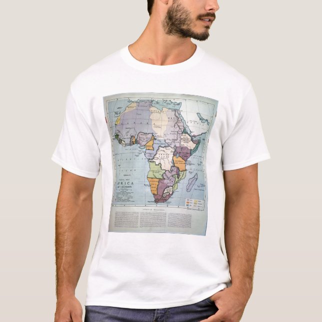 T-shirt Mapa de África que mostra os limites do Tratado, (Frente)
